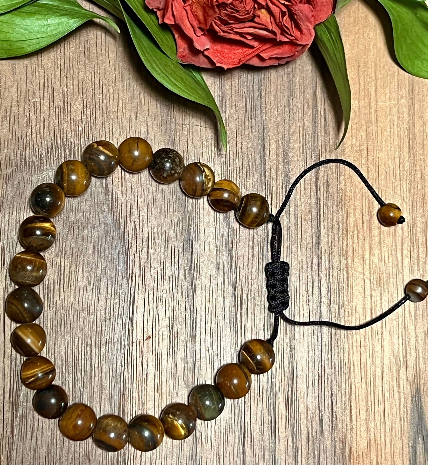 Tiger's Eye Beaded Bracelets - Adjustable Bracelet- Gift For Mom