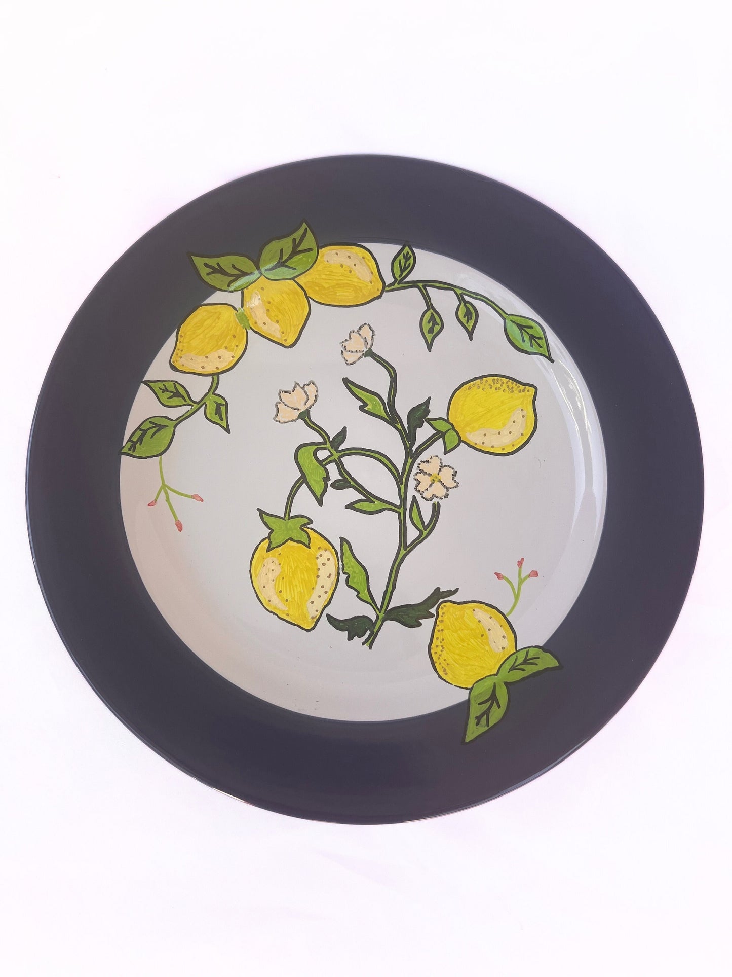 Hand Painted- When Life Gives You Lemons-Serving Plate with Lemons- Wall Plates - Host Gift - Gift for Her - Hanging Plates- Custom Plate