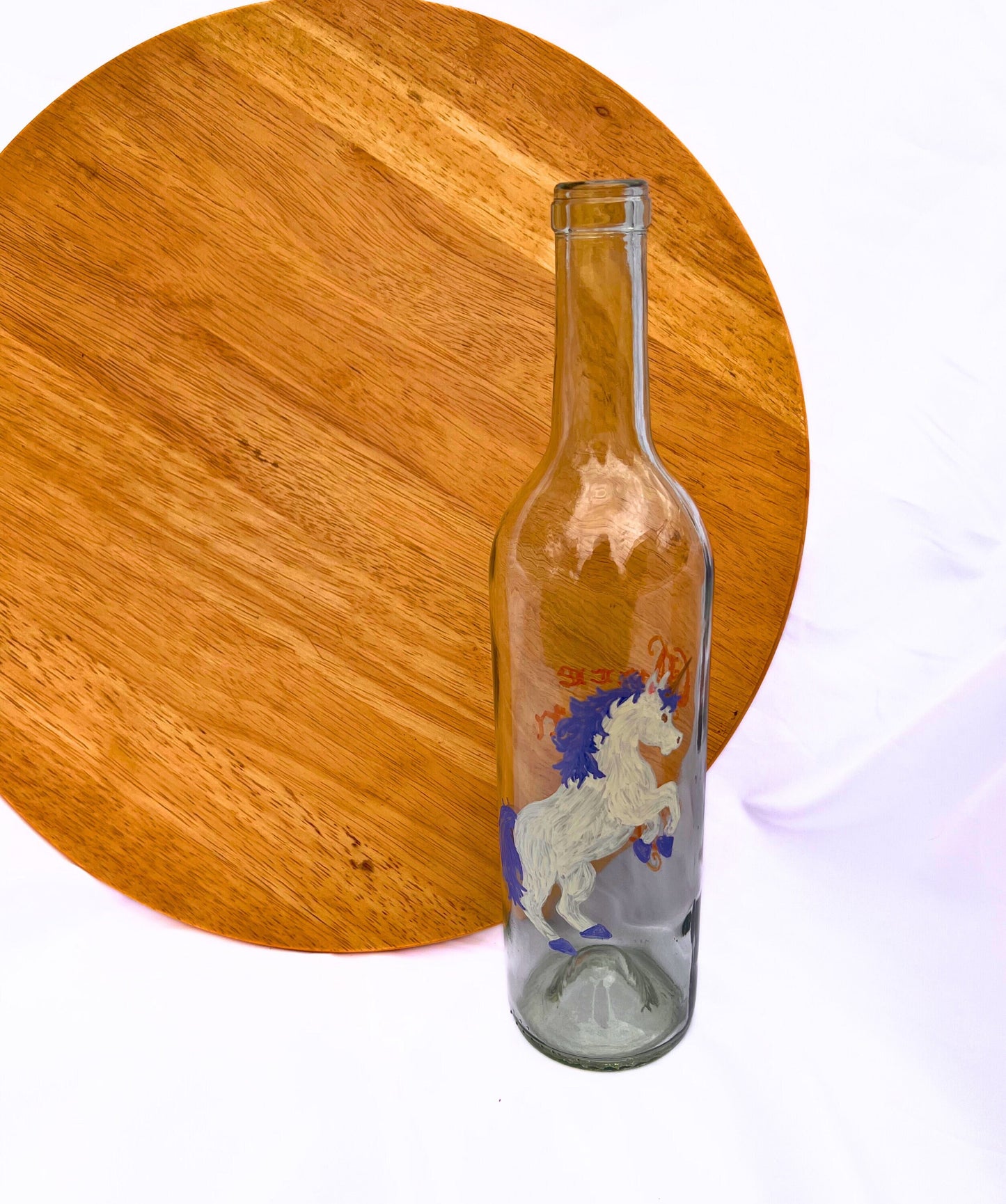 Hand painted Wine bottle-Unicorn Art-Custom Gift for her-Gift for Daughter-Fairy Tale Gift-Fantasy Art-One Upon a Time-Bottle Vases Decor