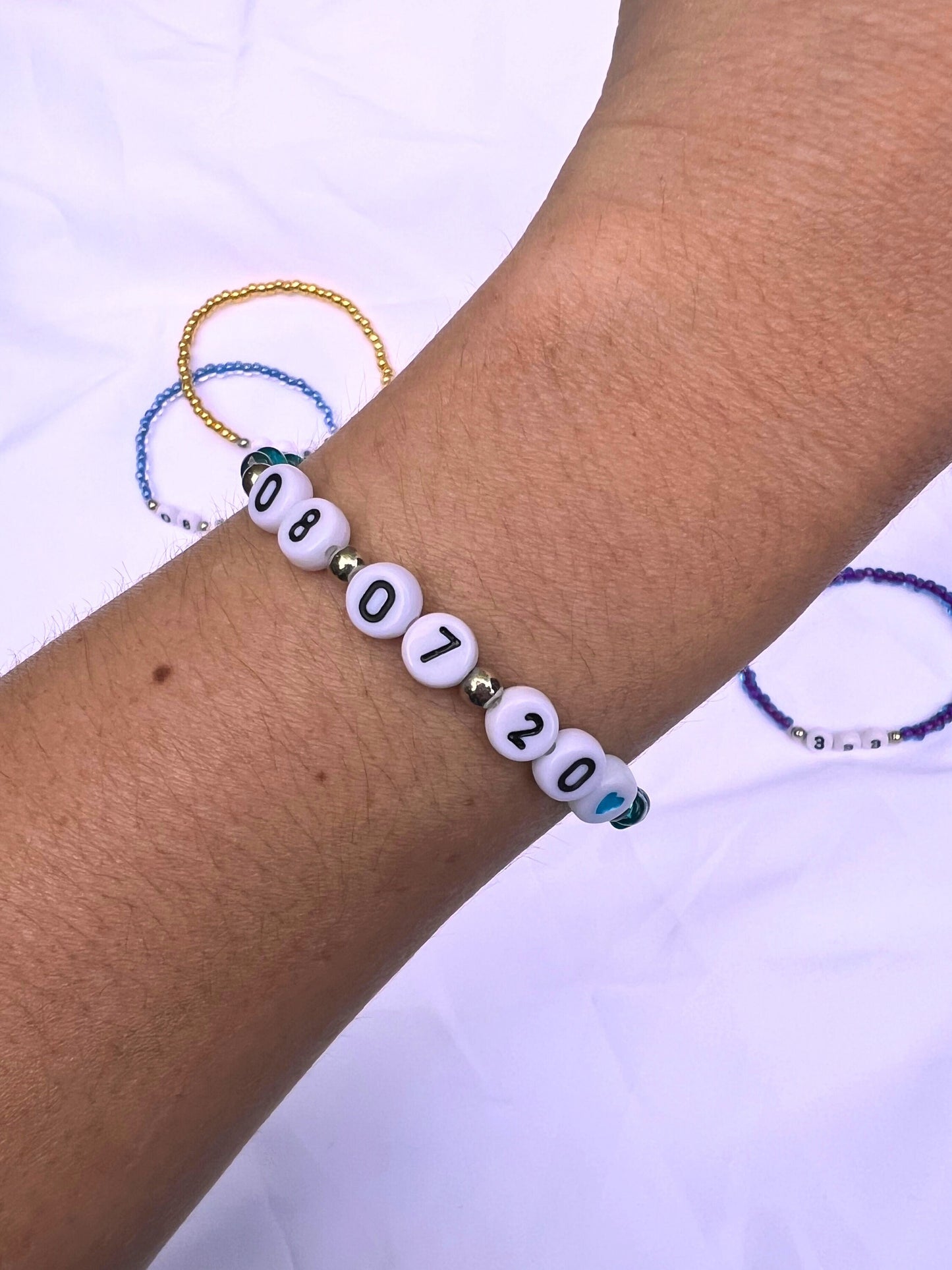 Personalized Date-Beaded Bracelets-Anniversary Gift-Birthday Gift-Graduation Gift-Friendship Bracelets-Handmade-Gift For Her-Gift for Him