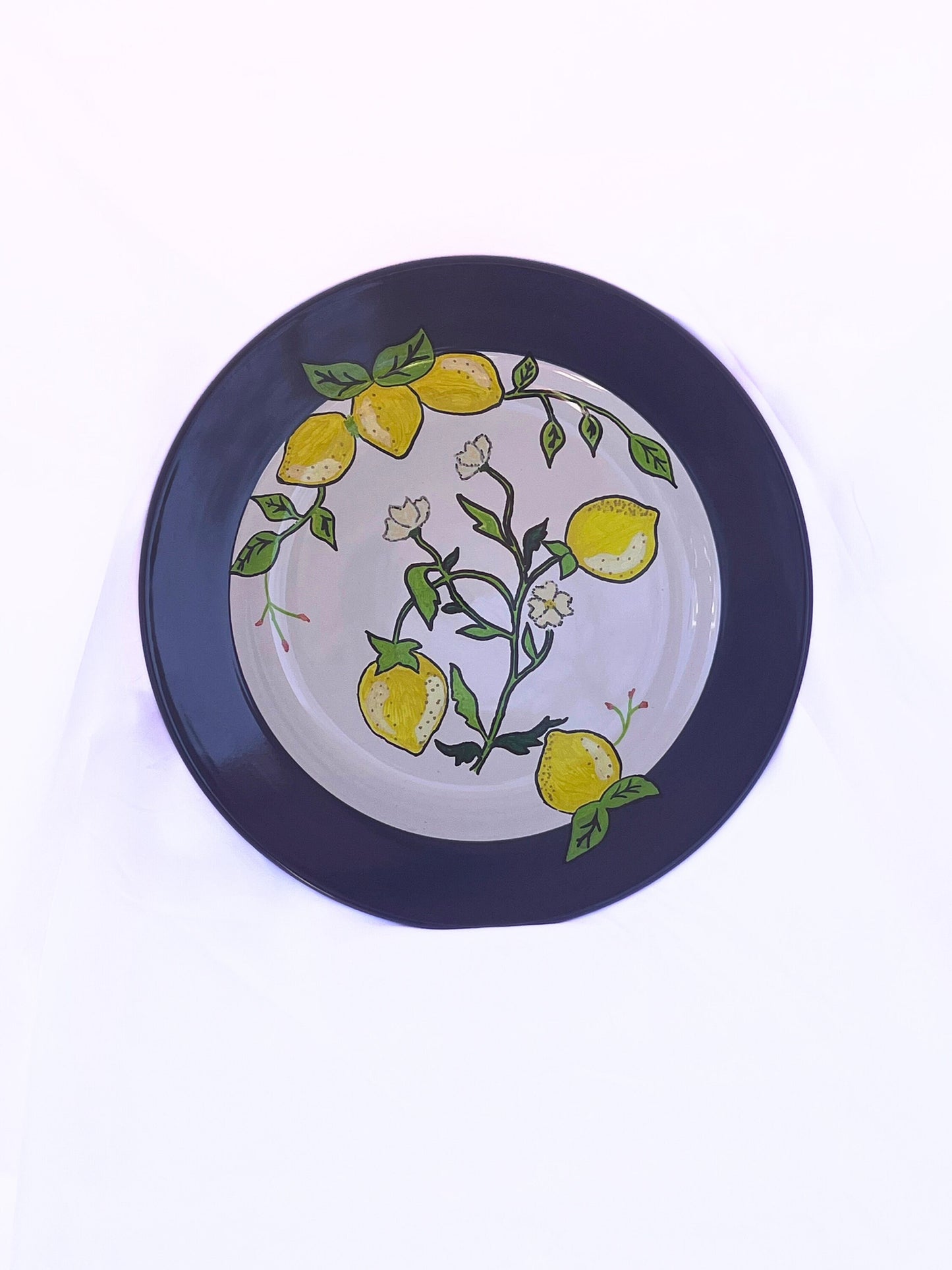 Hand Painted- When Life Gives You Lemons-Serving Plate with Lemons- Wall Plates - Host Gift - Gift for Her - Hanging Plates- Custom Plate